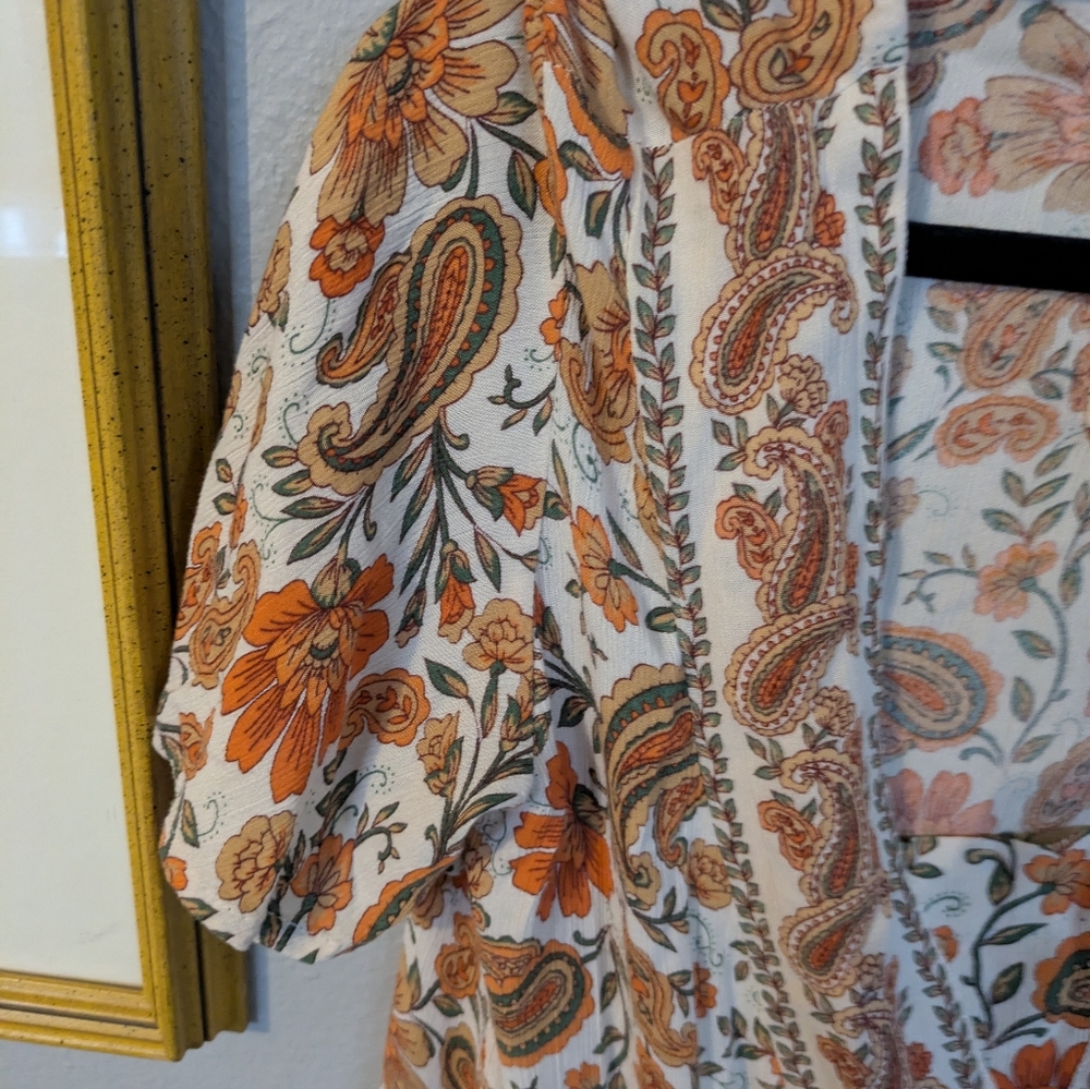Bila Bohemian 77 Mini Dress Paisley Size Medium - Picture 3 of 6